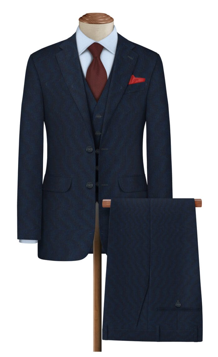 Midnight Blue Giorgio Veneto 150's Italian Polywool Suiting fabric
