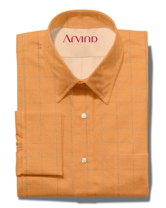 Arvind Tresca Orange Cotton Shirt