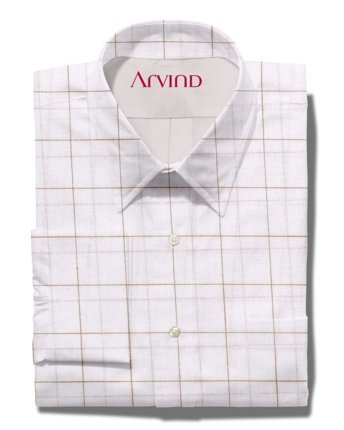 Arvind PC White Checks Shirt
