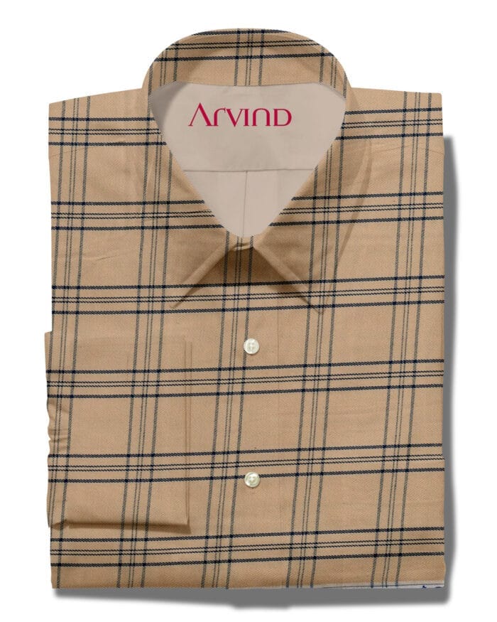 Arvind Brown PC Checks Shirt