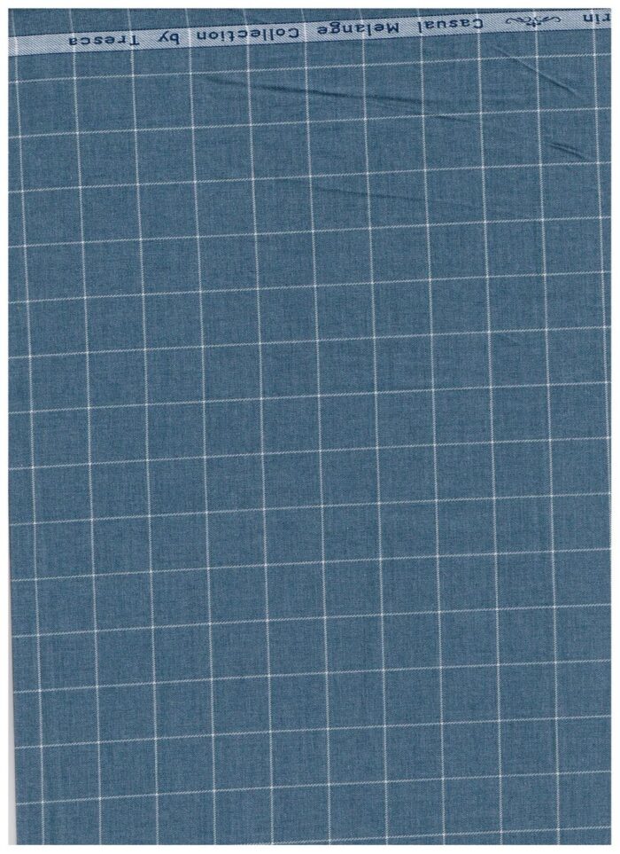 Arvind Steel Blue Tresca cotton shirting fabric