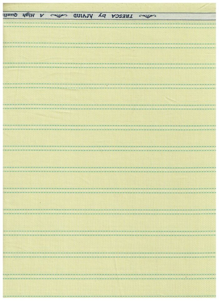 Arvind Pear Green Tresca cotton striped shirting fabric